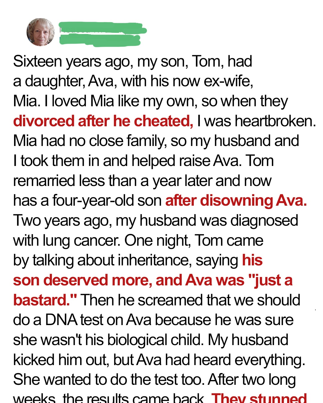 My Son Disowned His Daughter, so We Took Her In – 16 Years Later, He Demanded a DNA Test and Was Stunned by the Results