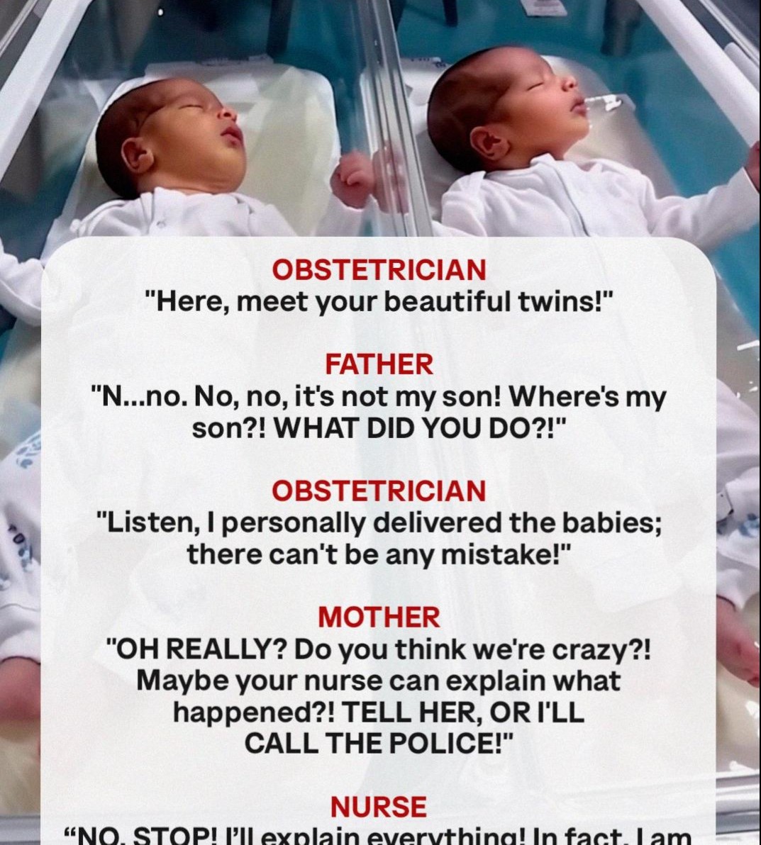 Nurse Gives Woman the Wrong Baby, Then New Mother Turns Pale — Story of the Day