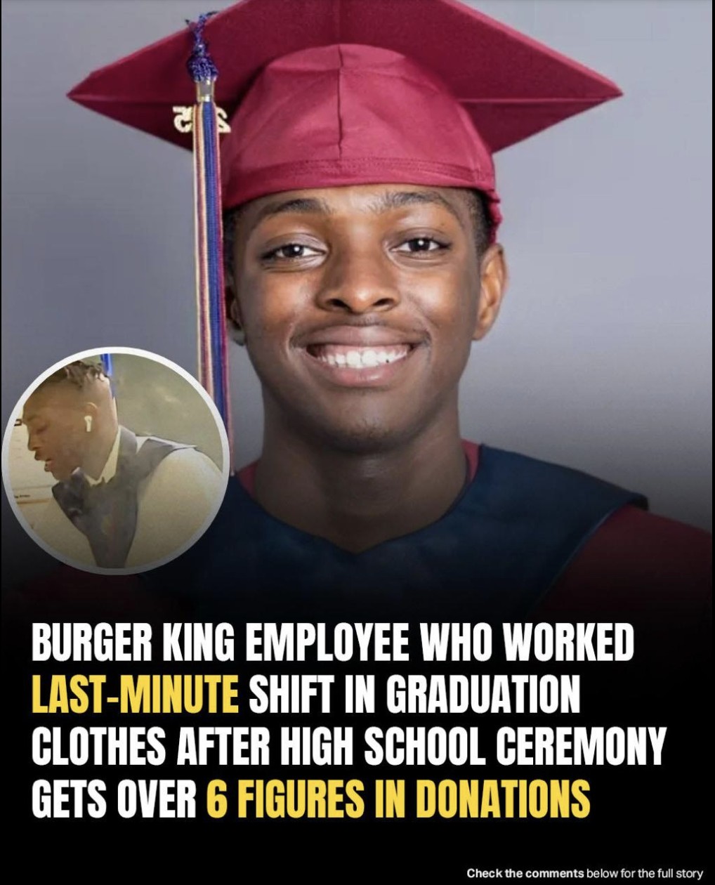 Teen who flipped burgers in grad gown inspires $230,000 in donations