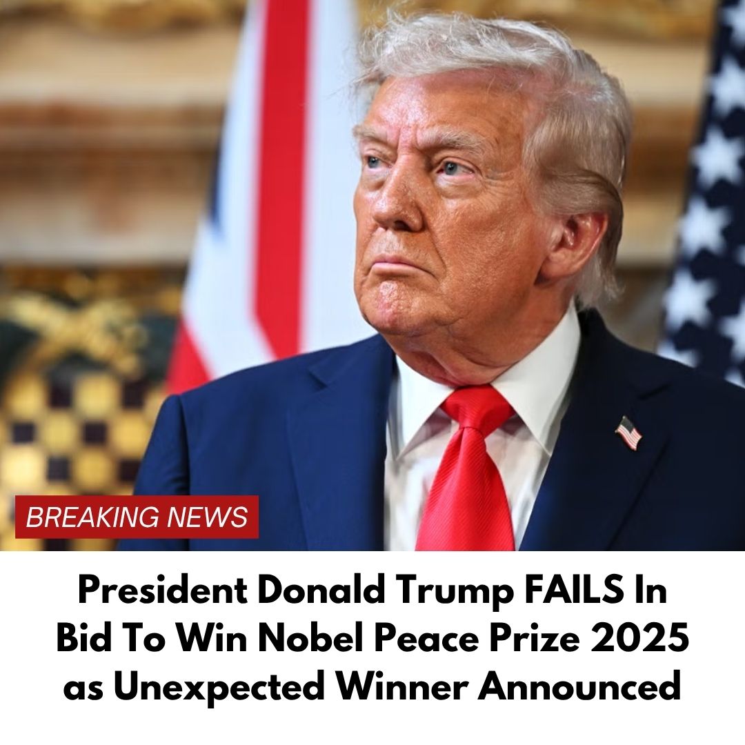 President Donald Trump FAILS In Bid To Win Nobel Peace Prize 2025 as Winner Announced