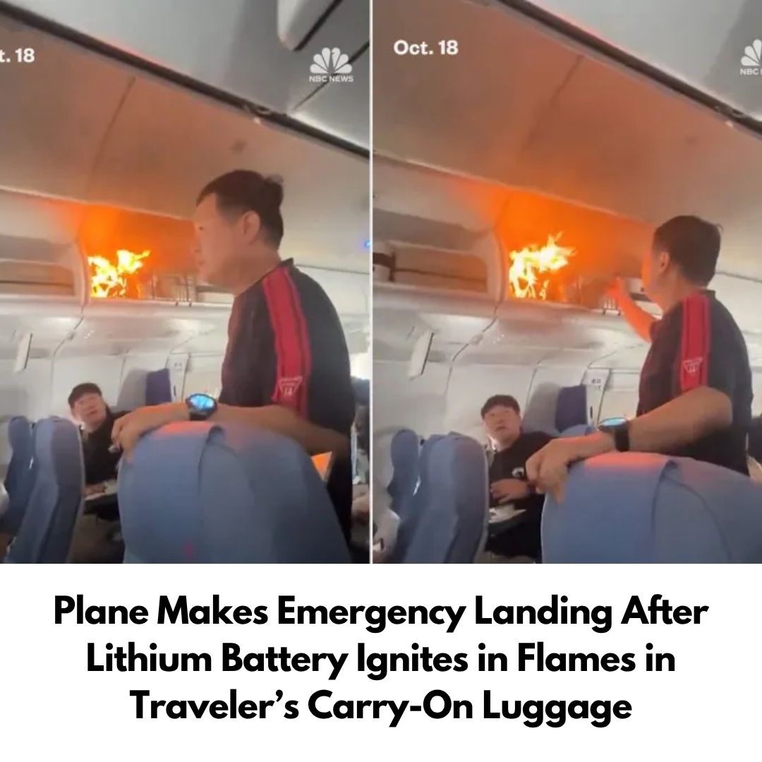 Plane Makes Emergency Landing After Lithium Battery Ignites in Flames in Traveler’s Carry-On Luggage