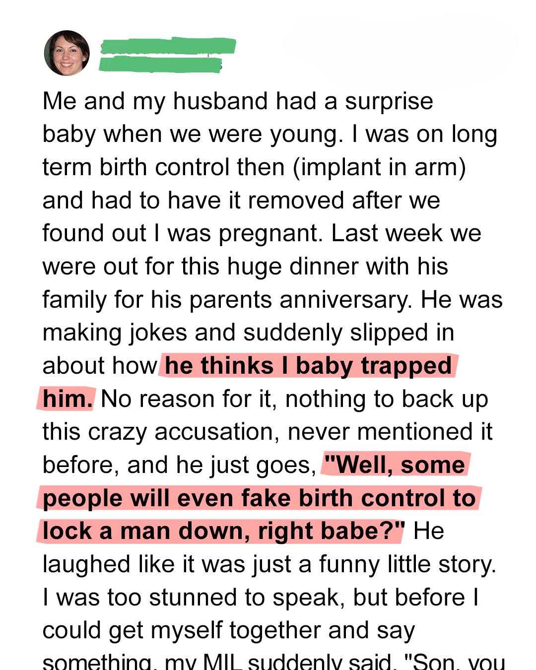 My Husband Claimed I Forced Him Into Fatherhood—Then My MIL Said Something Shocking