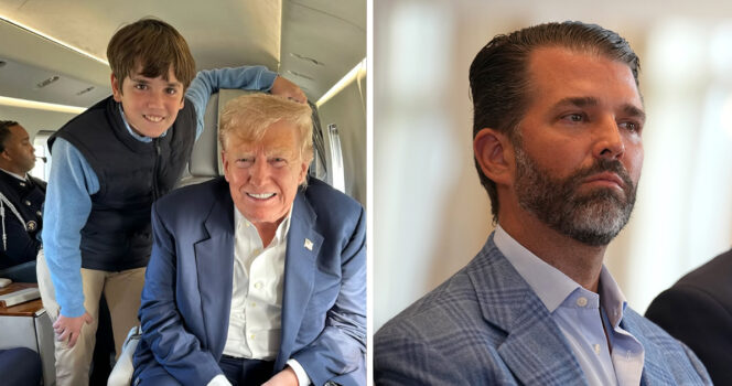 Spencer Trump’s 13th birthday photos have some people outraged at his dad