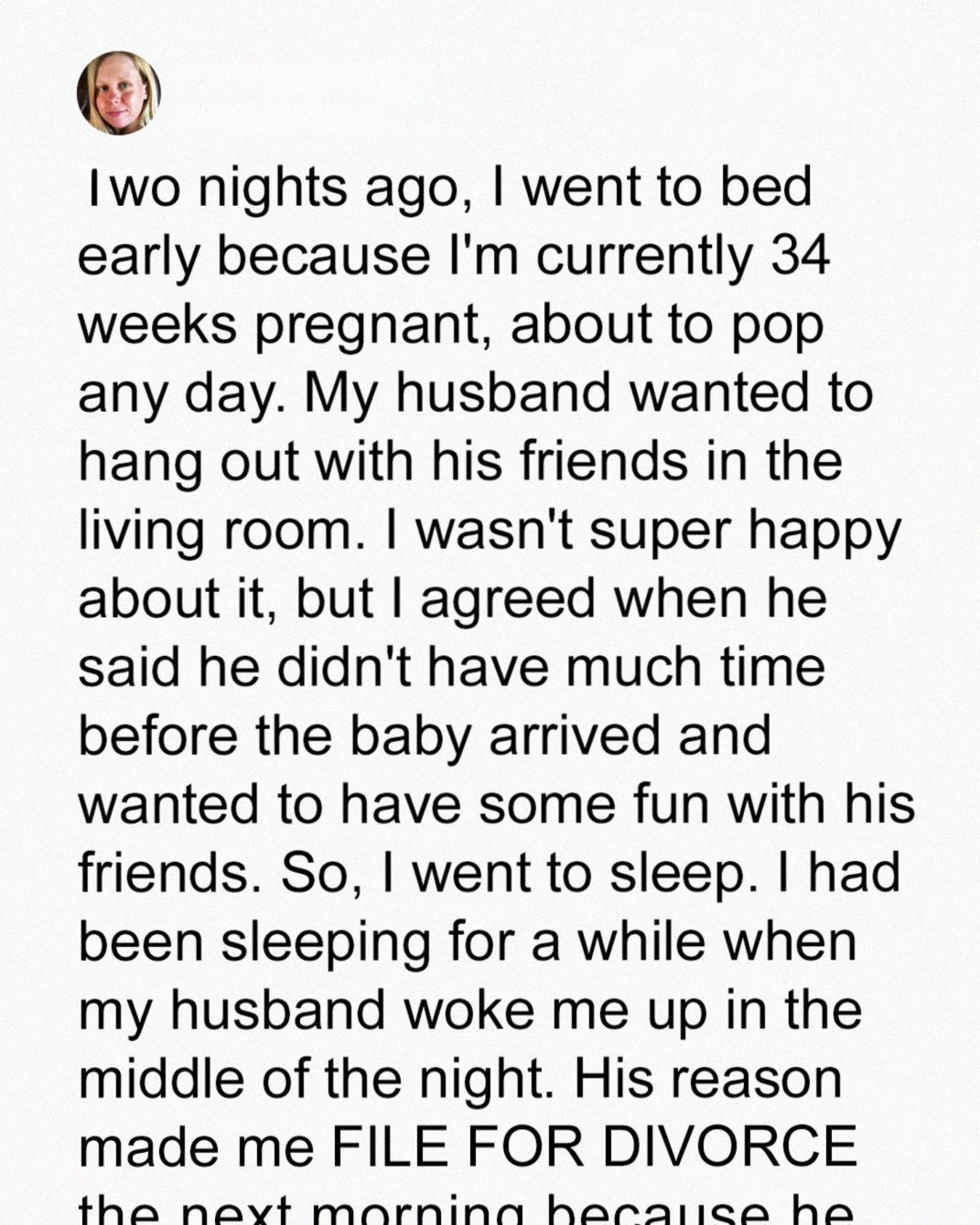My Husband Woke Me in the Middle of the Night During My Pregnancy — His Reason Made Me File for Divorce the Next Morning
