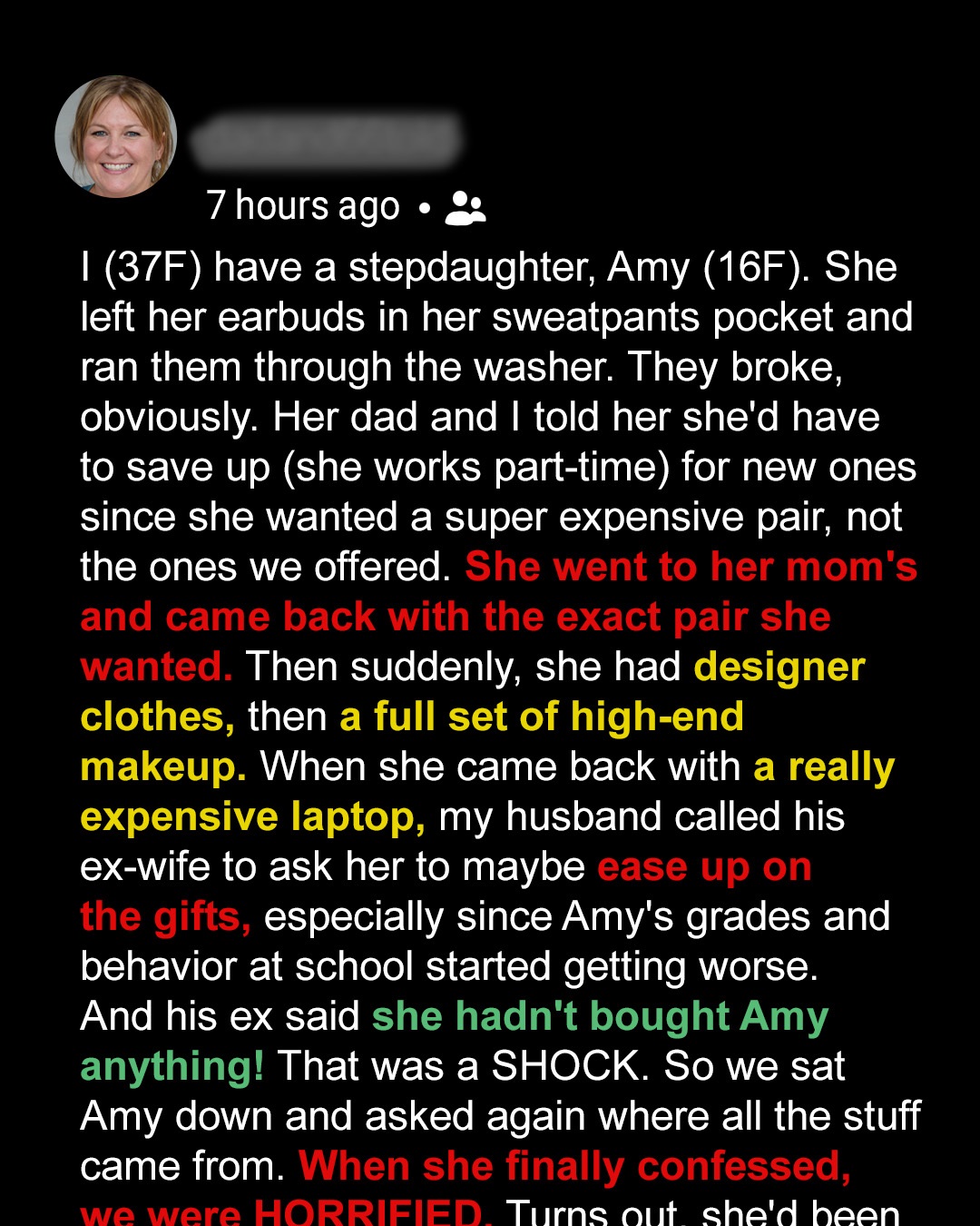 My Stepdaughter Started Bringing Home Expensive Clothes and Gadgets—When I Found Out How She Got Them, I Went Pale