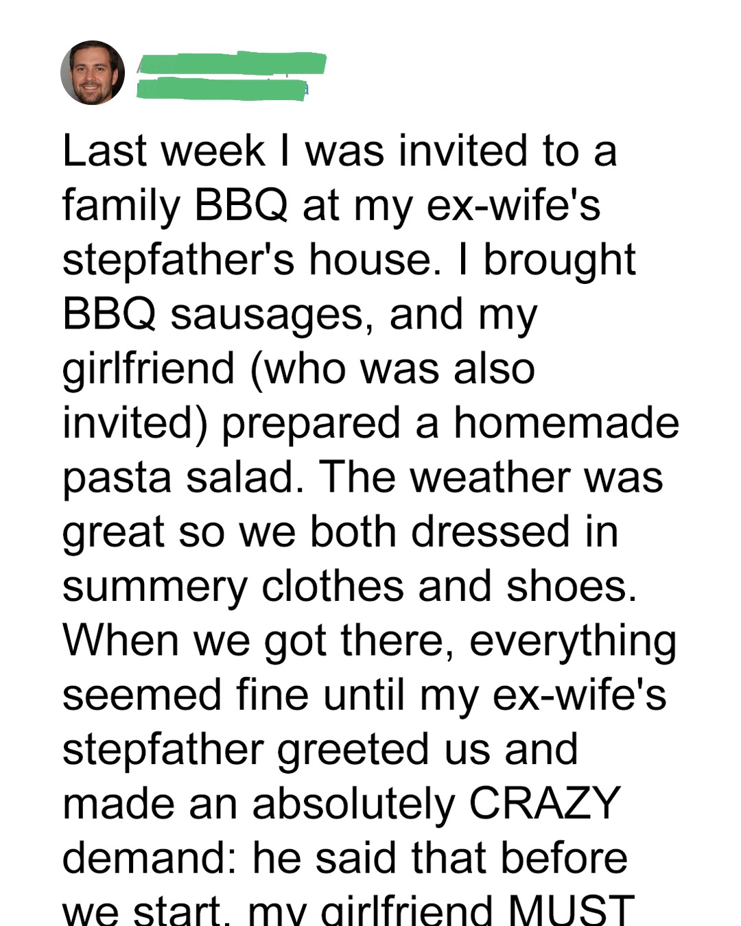 My Ex-Wife’s Family Invited Me and My Girlfriend to a BBQ—Then Made a Crazy Demand as Soon as We Arrived