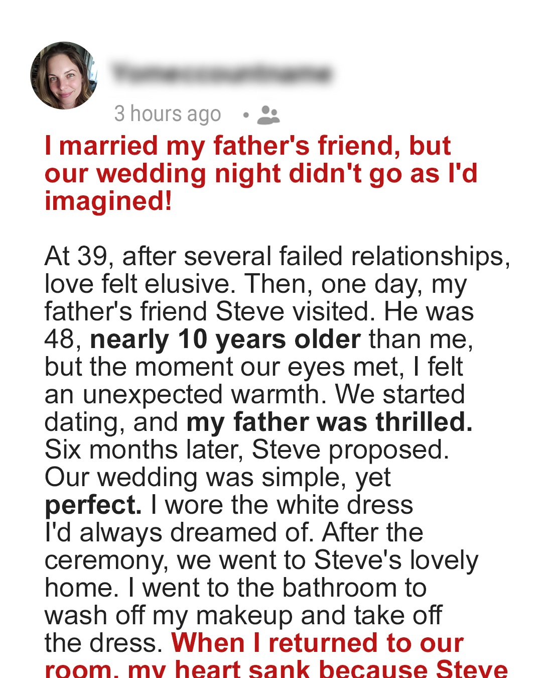 I Married My Father’s Friend – I Was Stunned When I Saw What He Started Doing on Our Wedding Night