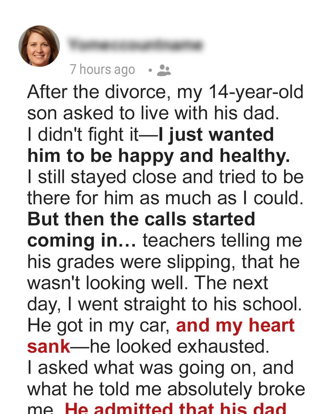 My Son Is Failing School After Moving in with His Dad — I Just Found Out What’s Really Going on in That House