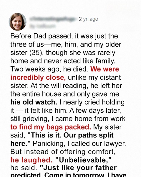 My Sister Kicked Me Out of the House After Our Father’s Death — But She Didn’t Know He Had Foreseen It