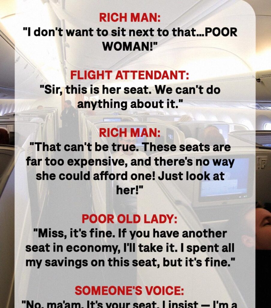Business Class Passengers Mock Poor Old Lady, at the End of the Flight Pilot Addresses Her – Story of the Day