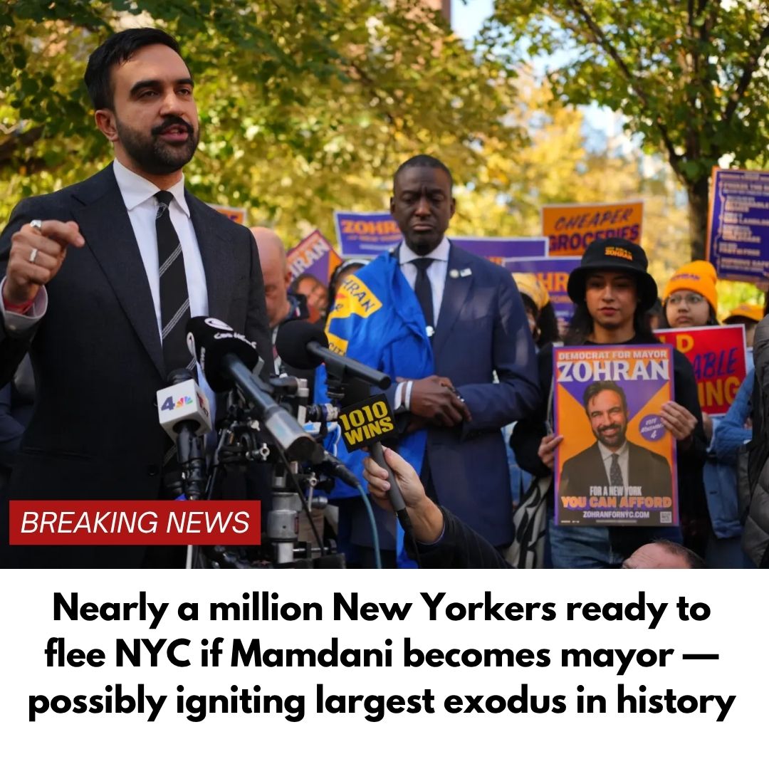 Nearly a million New Yorkers ready to flee NYC if Mamdani becomes mayor — possibly igniting largest exodus in history