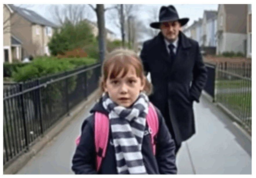 When a seven-year-old realized someone in black was following her, she chose not to flee