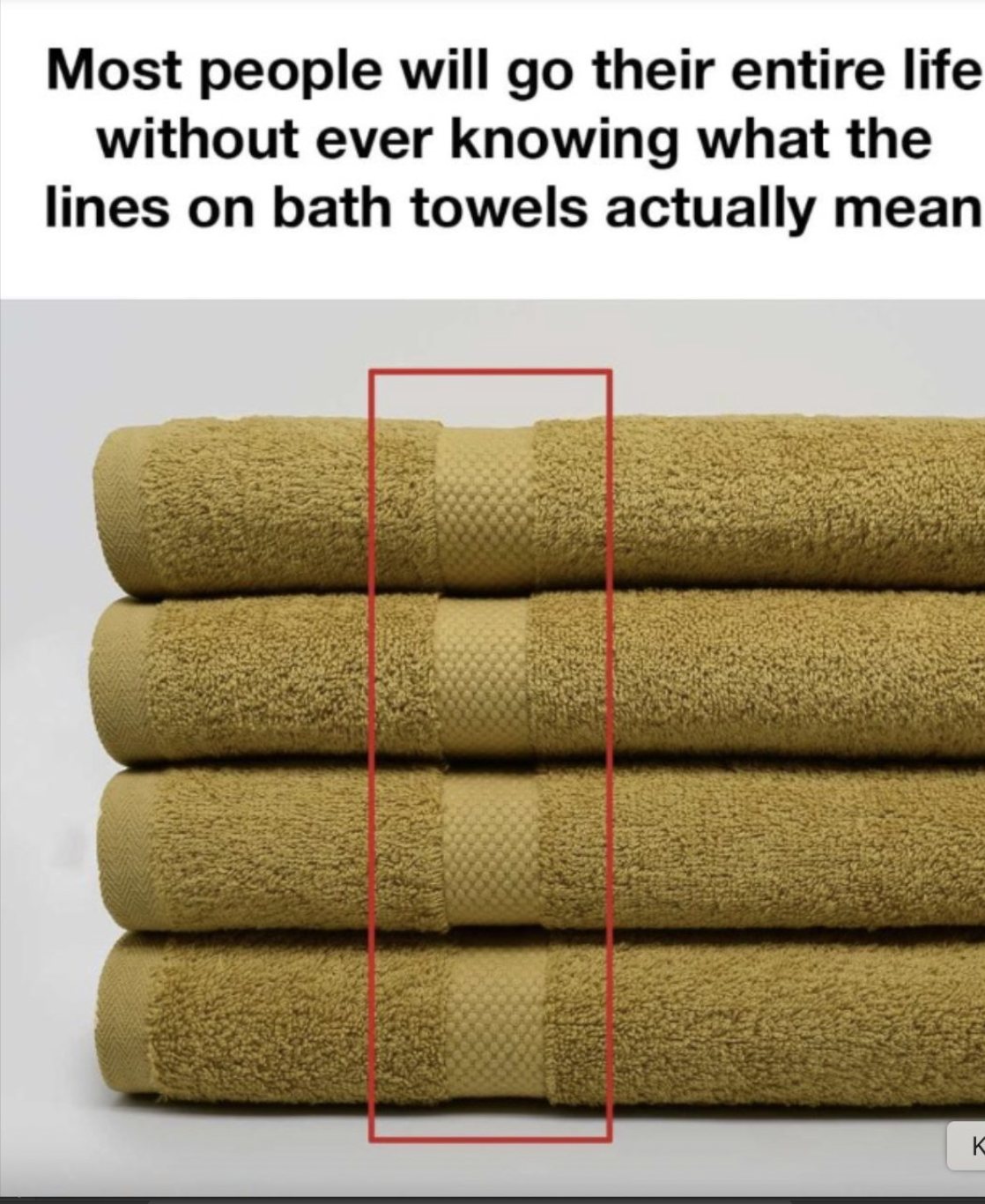 The real purpose of those mysterious lines on towels