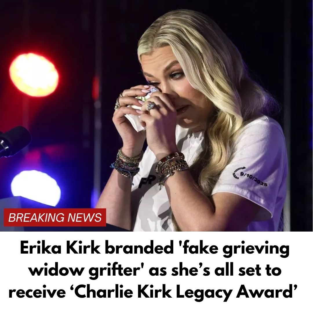 Erika Kirk branded ‘fake grieving widow grifter’ after latest appearance with JD Vance