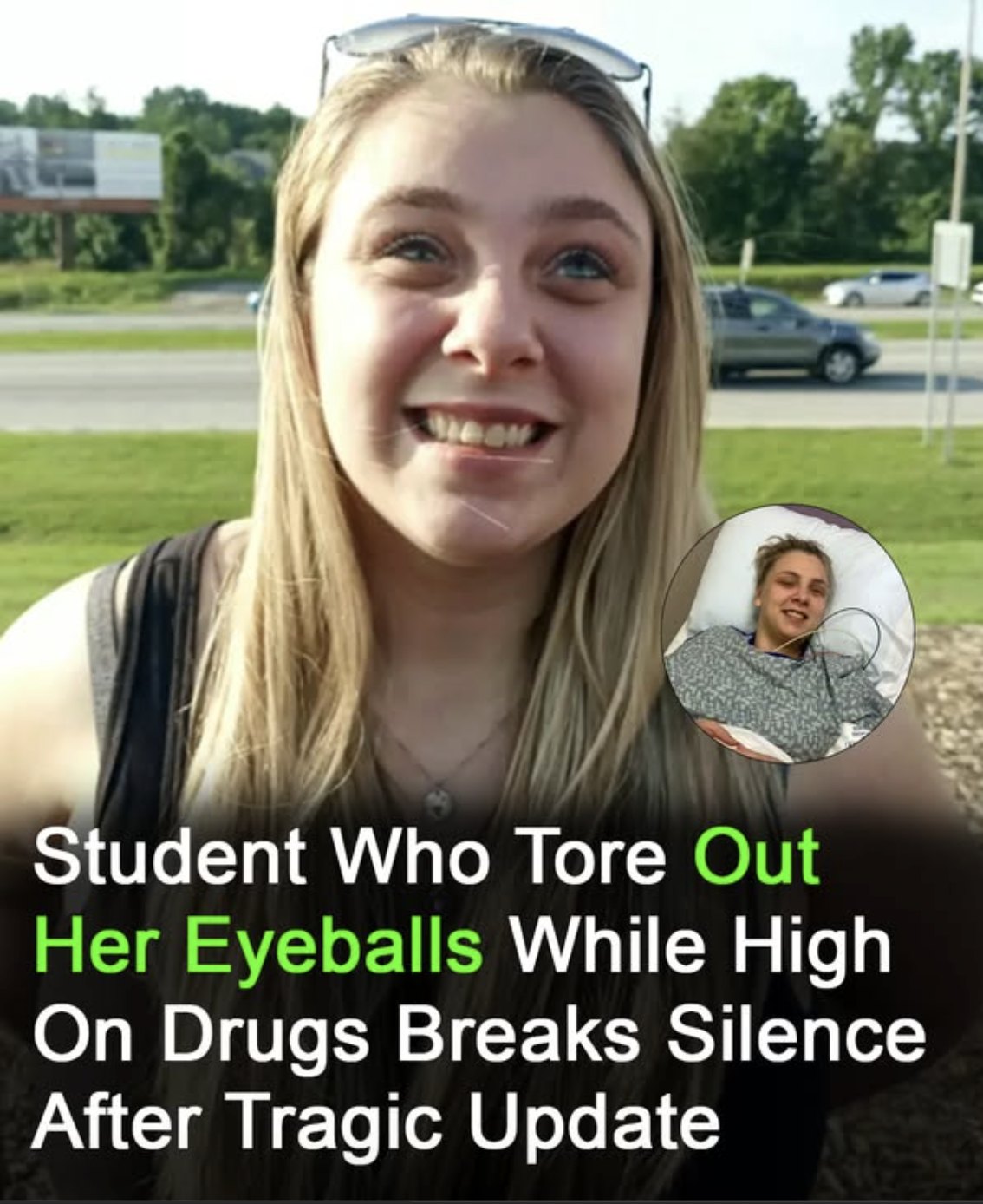 Student who tore out own eyeballs while high is fired from her job