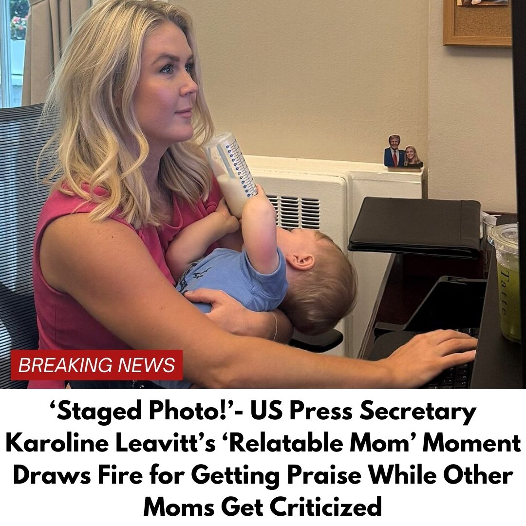 ‘Staged Photo!’- US Press Secretary Karoline Leavitt’s ‘Relatable Mom’ Moment Draws Fire for Getting Praise While Other Moms Get Criticized