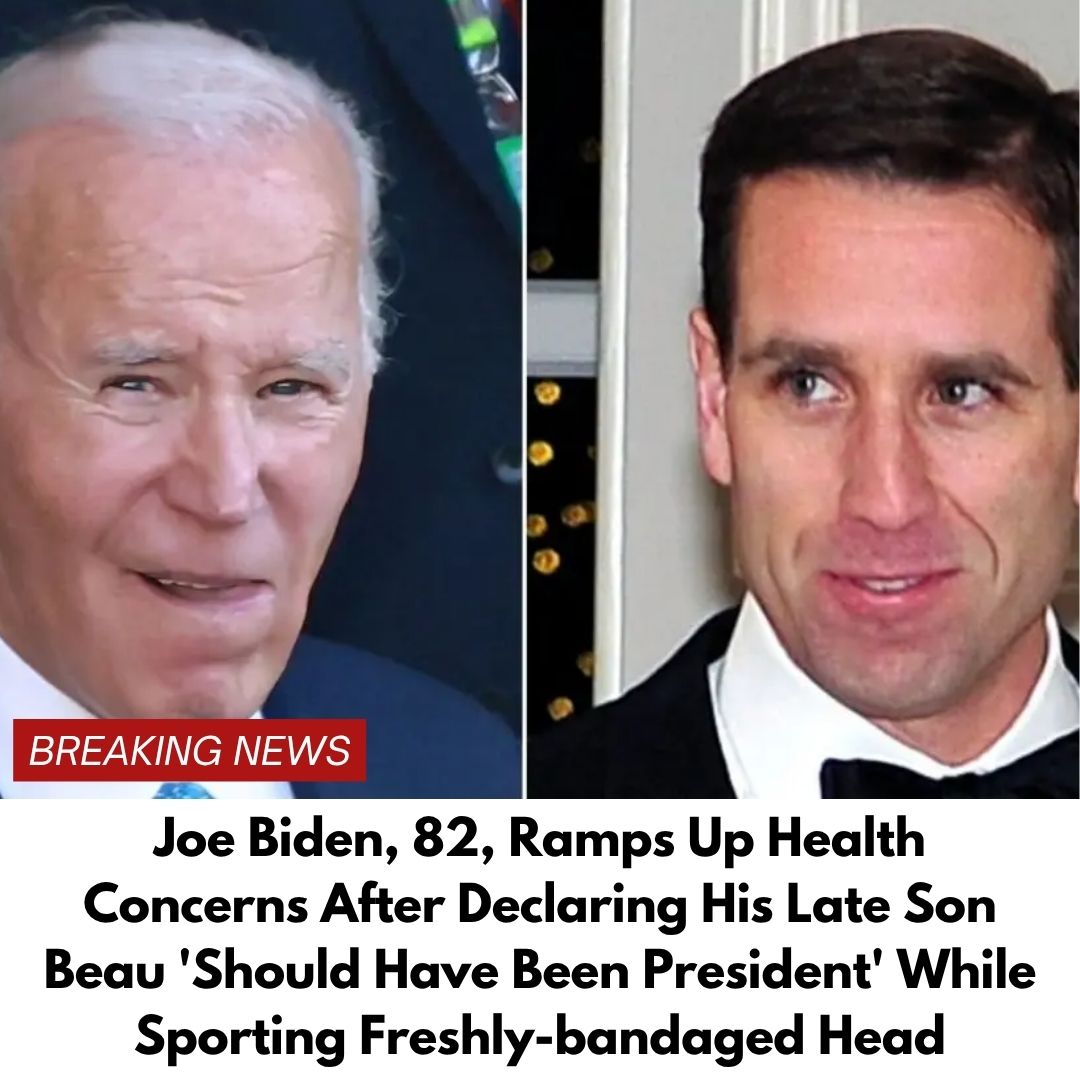 Joe Biden, 82, Ramps Up Health Concerns After Declaring His Late Son Beau ‘Should Have Been President’ While Sporting Freshly-bandaged Head