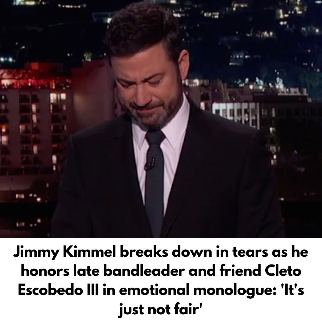 Jimmy Kimmel breaks down in tears as he honors late bandleader and friend Cleto Escobedo III in emotional monologue: ‘It’s just not fair’
