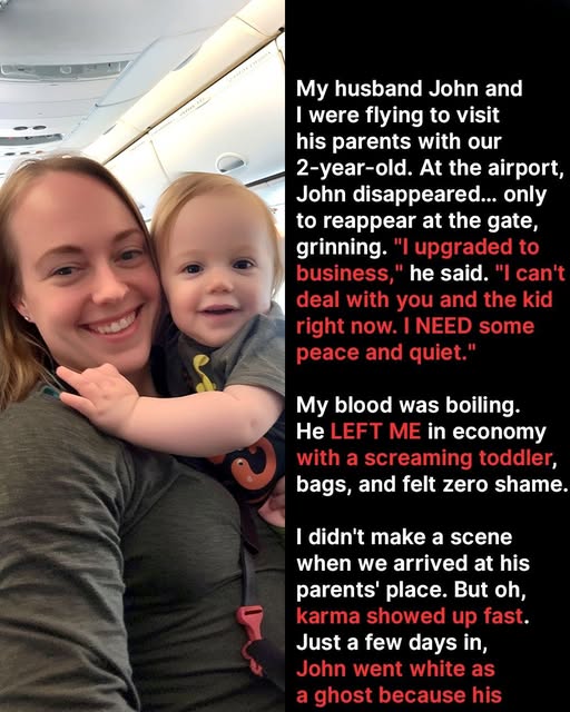 My Husband Flew Business While Our Toddler and I Sat in Economy, A Few Days Later, He Deeply Regretted It