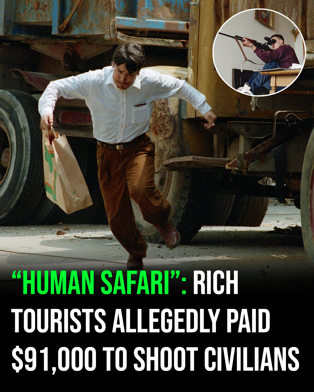 “Human safari”: Rich tourists allegedly paid $91,000 to shoot civilians in Sarajevo