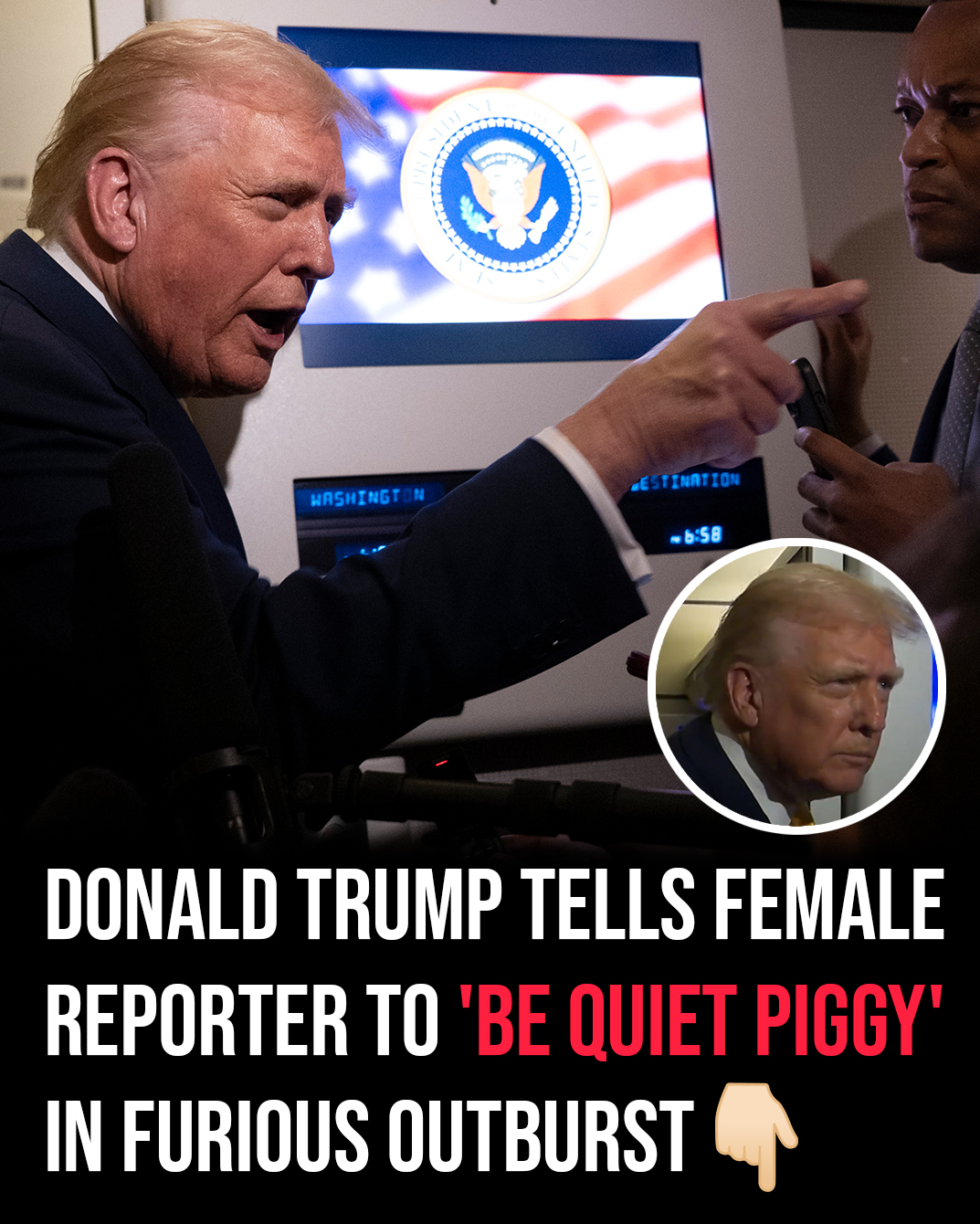Trump snaps at female reporter in furious outburst: “Be quiet, piggy”