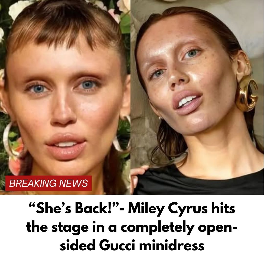 Miley Cyrus hits the stage in completely open-sided Gucci minidress