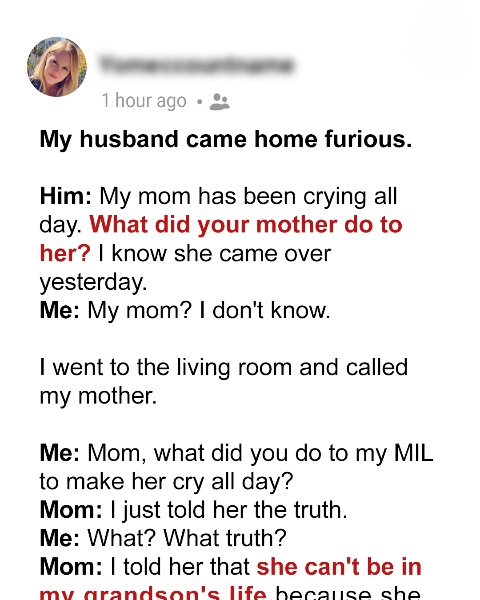 My MIL Cried All Day after My Mom Came over & Told Her She Knew Her Secret