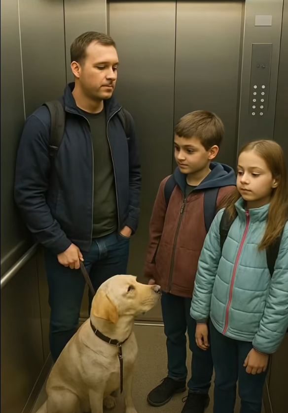 My little sister and I were riding the elevator when a strange dog put its paws on my sister and started barking, we were horrified when we understood the reason