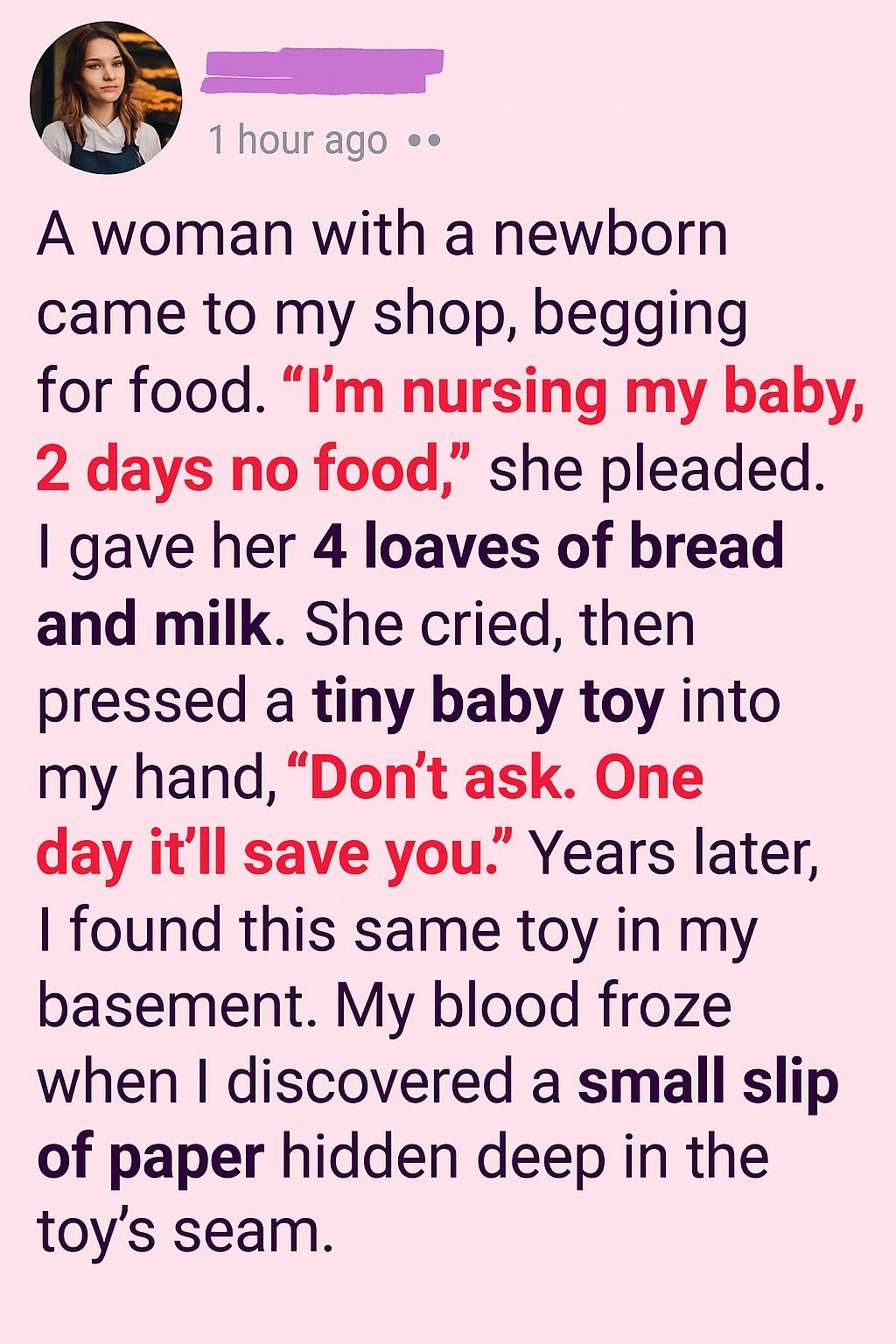 I Fed a Desperate Mother and Her Baby — She Left Behind a Toy and a Promise I Wouldn’t Understand for Years
