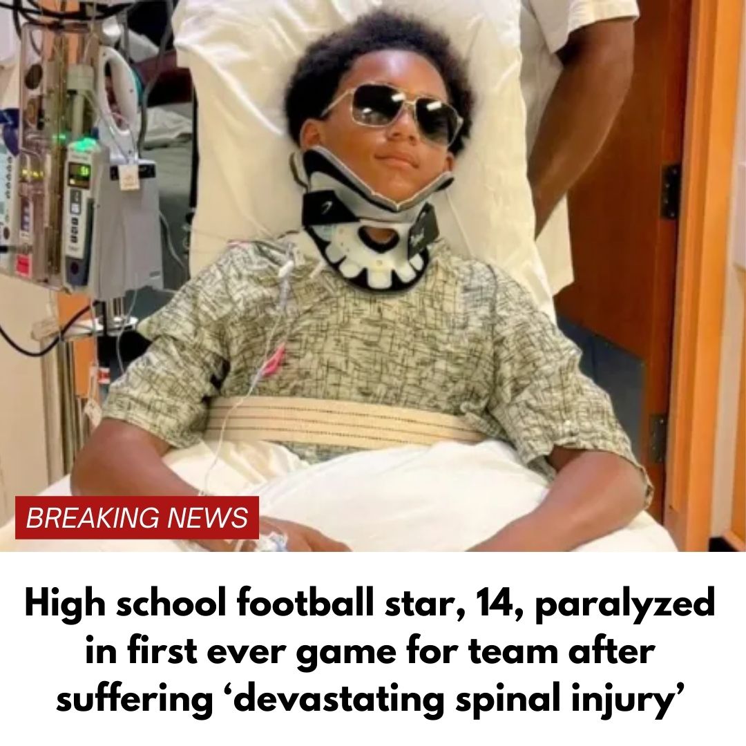 High school football star, 14, paralyzed in first ever game for team after suffering ‘devastating spinal injury’