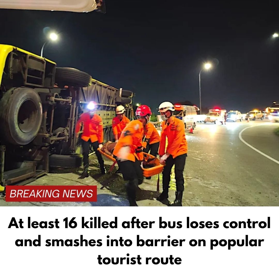 At least 16 killed after bus loses control and smashes into barrier on popular tourist route