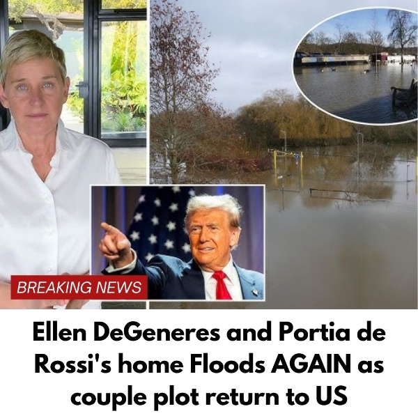 Ellen DeGeneres and Portia de Rossi’s home Floods AGAIN as couple plot return to US