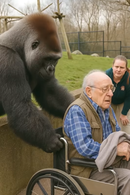 At the zoo, a gorilla suddenly attacked a man in a wheelchair, grabbed the handles of his chair, and refused to let go: the zookeepers tried to save the man, but then something completely unexpected happened
