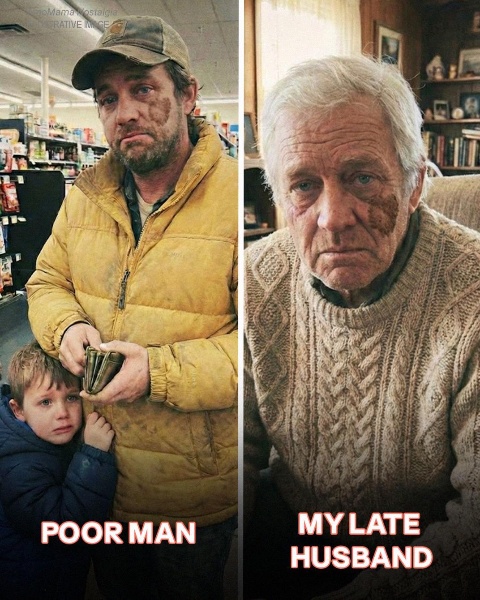 I Paid for a Poor Mans Groceries – and Noticed He Was a Carbon Copy of My Late Husband!