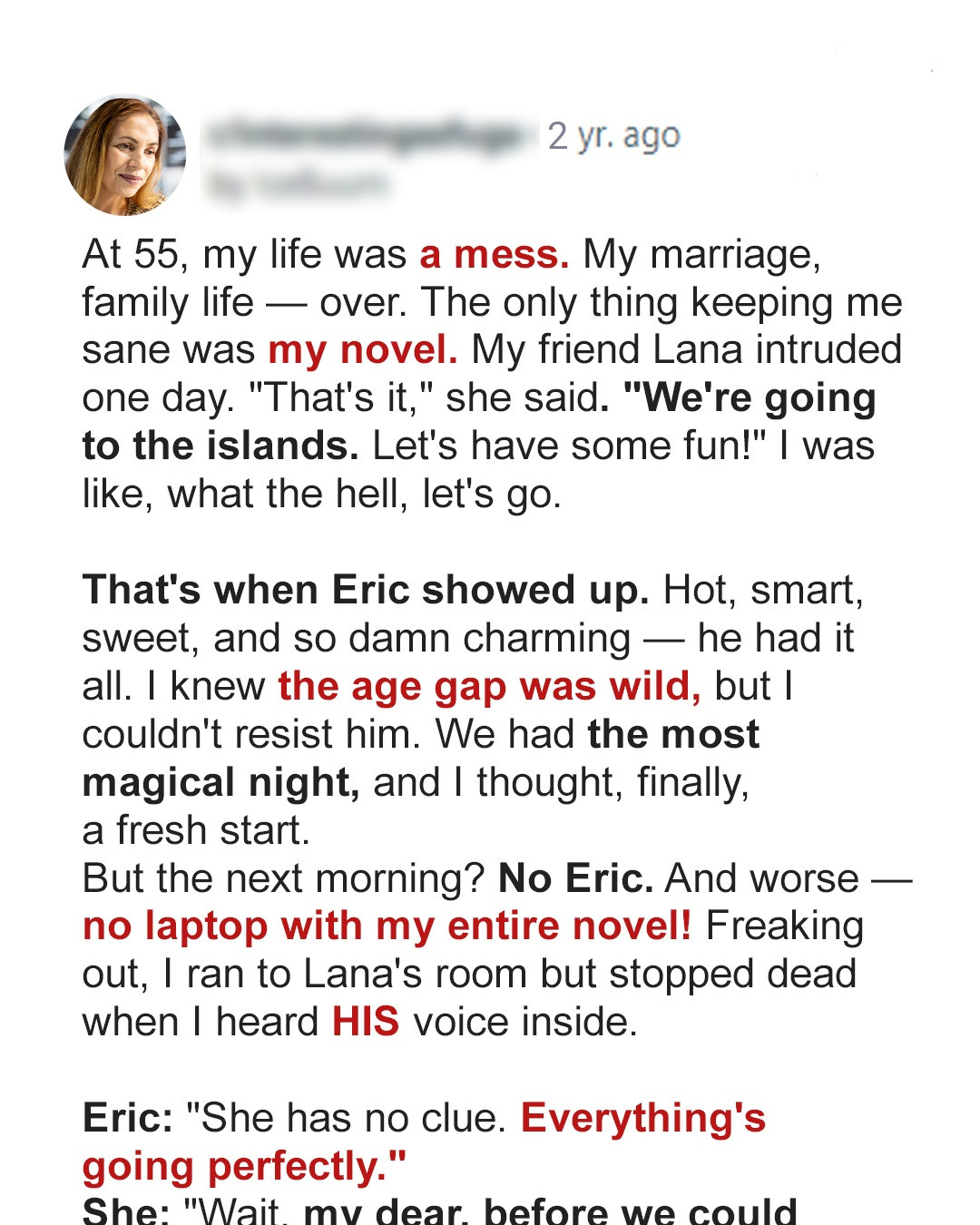 At 55, I Fell for a Man 15 Years Younger than Me, Only to Discover a Shocking Truth – Story of the Day