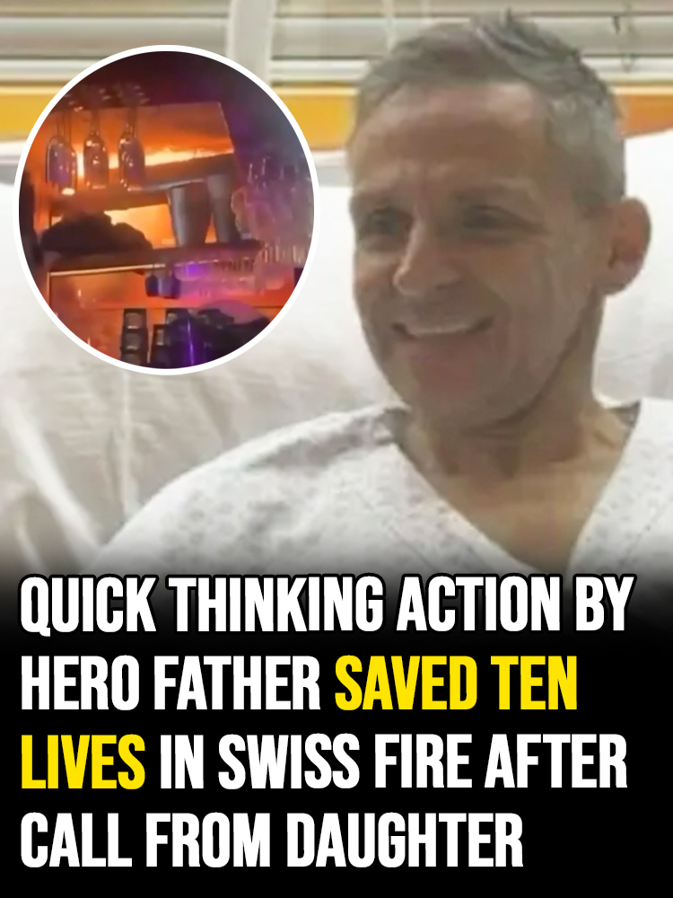 Quick thinking action by hero father saved ten lives in Swiss fire after call from daughter