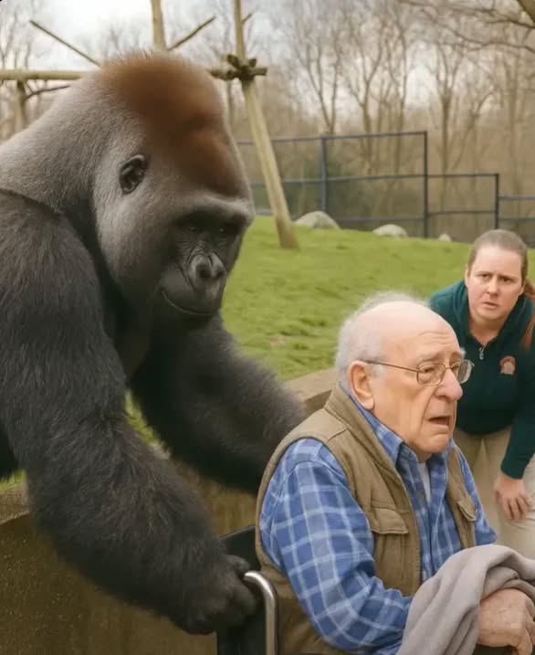 At the zoo, a gorilla suddenly attacked a man in a wheelchair, grabbed!