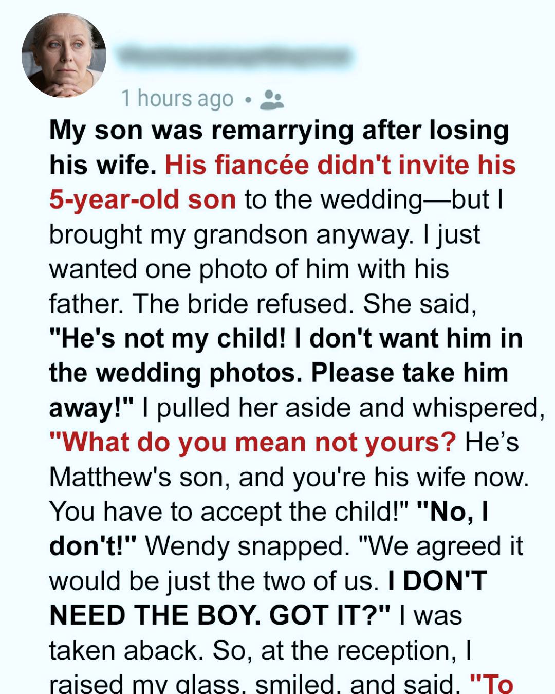 My New Daughter-in-Law Banned My Grandson from Appearing in the Wedding Photos — And That Was the Moment I Decided to Expose Her Tru