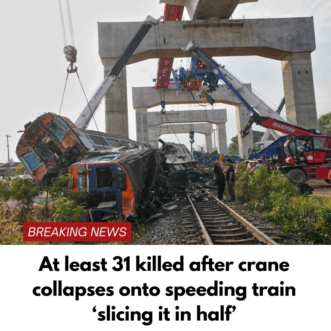 At least 31 killed after crane collapses onto speeding train ‘slicing it in half’