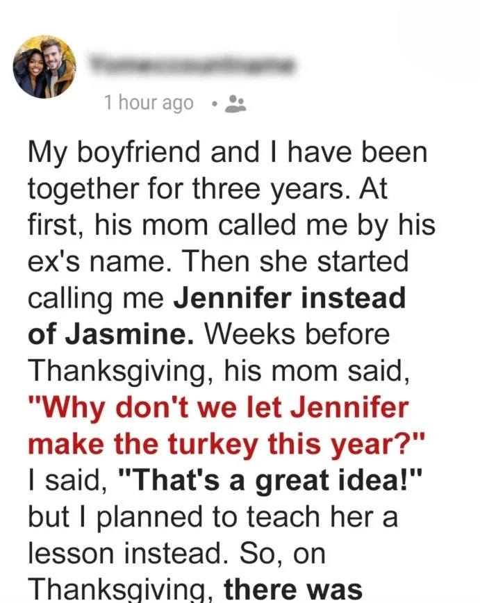 My Boyfriend’s Mom Refused to Use My Name, So I Turned Thanksgiving into a Scene Filled with ‘Shouting’ and ‘Tears.’