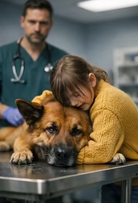 The veterinarian was preparing to euthanize a service dog after it had attacked a police officer, but at the last moment a little girl burst into the examination room, and something unexpected happened!