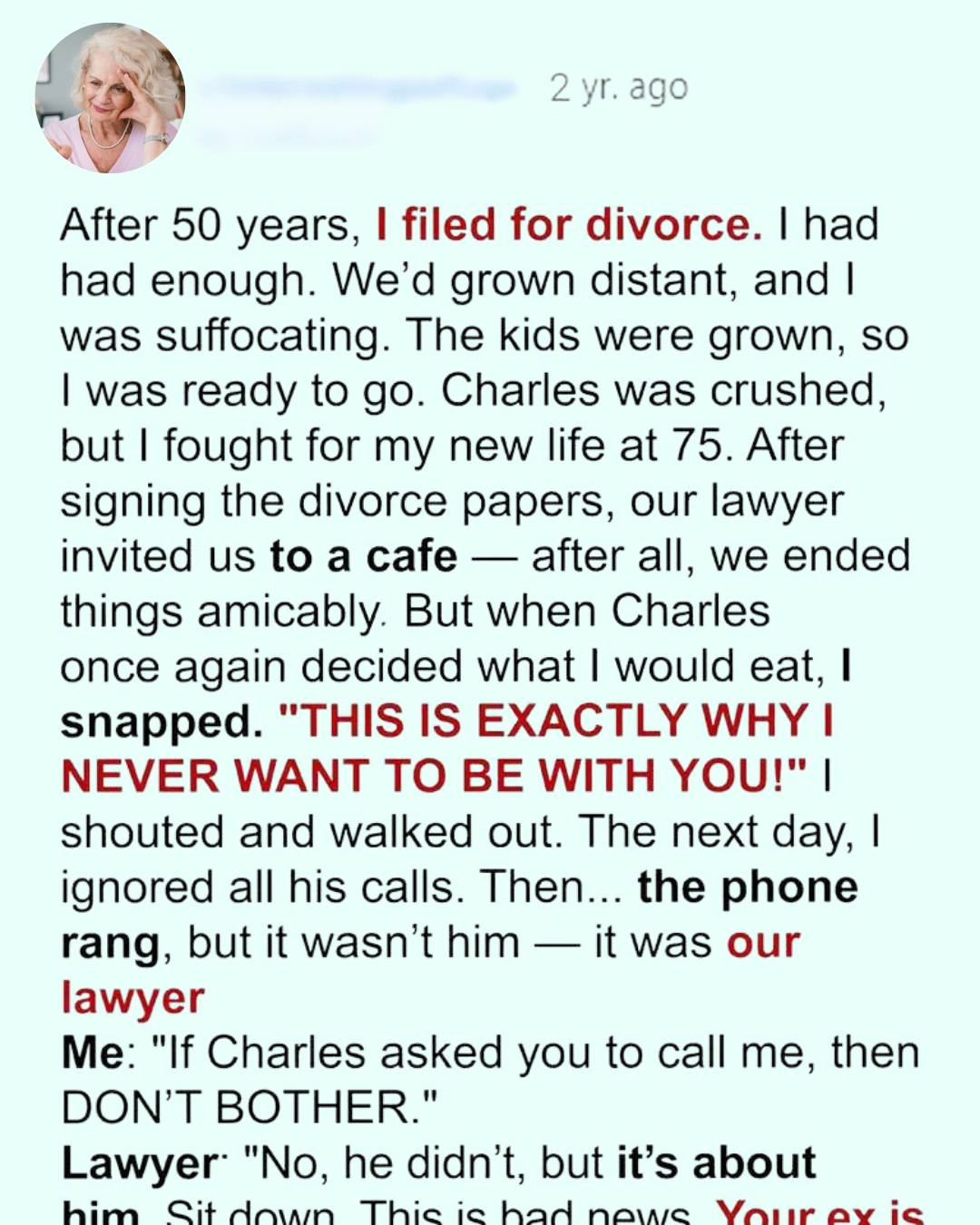 50 Years Together, She Decided to Divorce – Then A Call Came, And Everything Changed