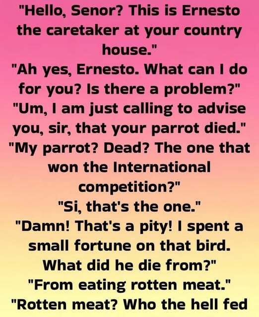 At dawn the telephone rings.