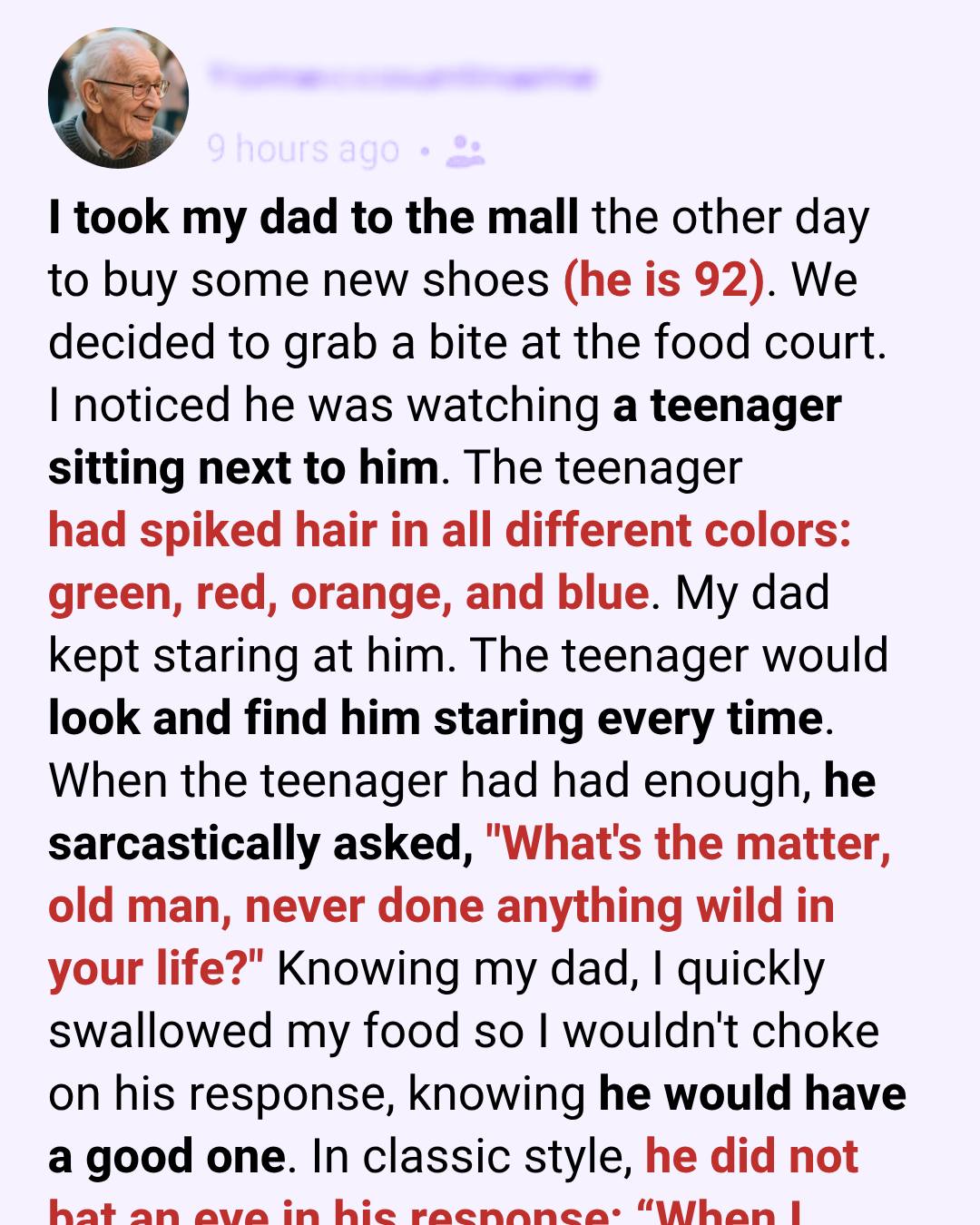 The Unexpected Lesson a Mischievous Teenager Learned from My Elderly Father