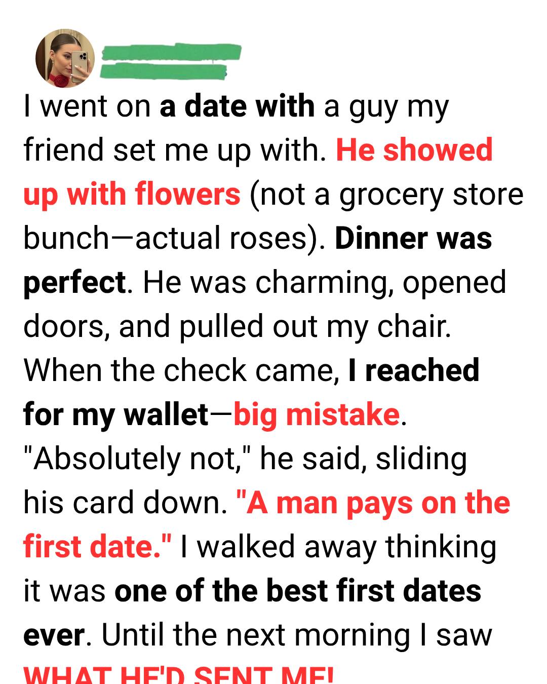 My Date Insisted on Paying the Bill – I Wish I Hadn’t Let Him