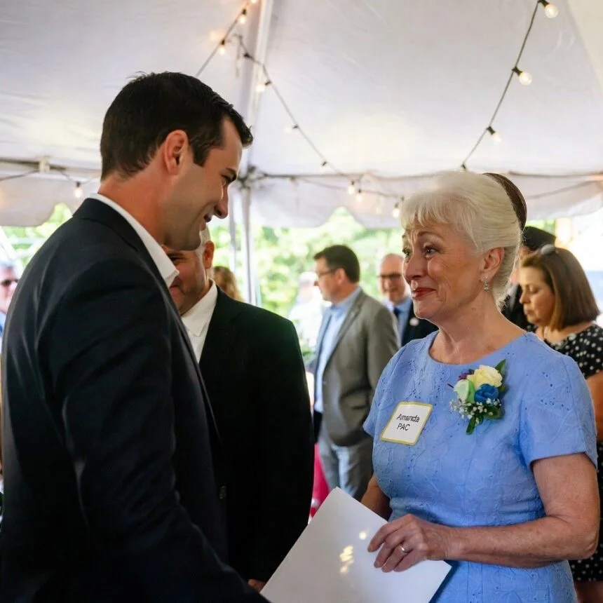 At my granddaughter’s wedding, I noticed my name tag said, “The old lady who’s paying for everything.” During the toast, I read out the