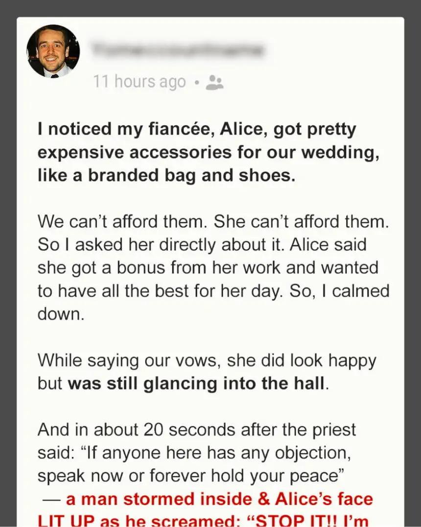 Man Storms Church after Priest’s Words, ‘Speak Now or Forever Hold Your Peace’ & Yells, ‘Stop It!’