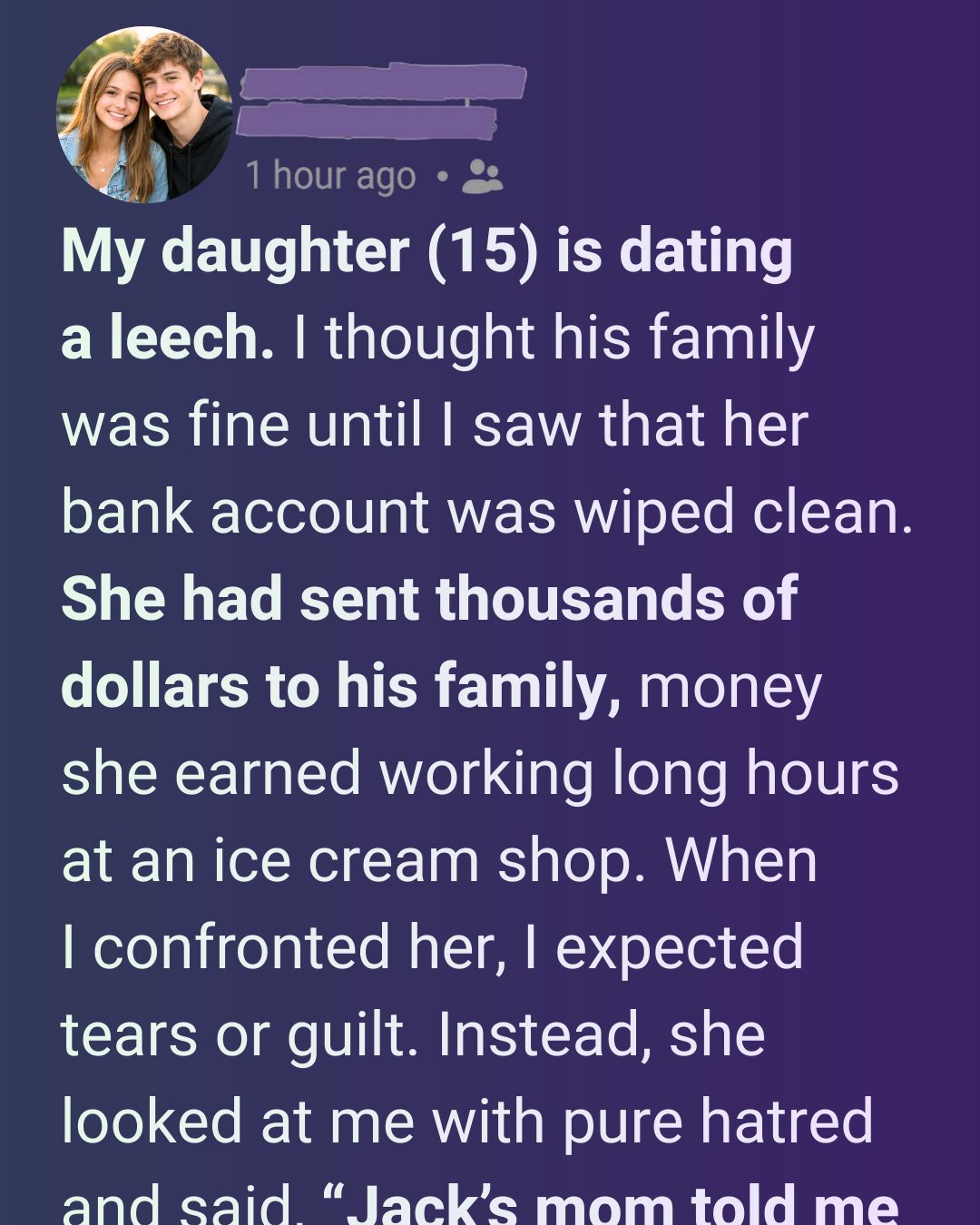 My 15-Year-Old Daughter Had Been Secretly Sending Thousands of Dollars to Her Boyfriend — And When I Found Out Why, My Heart Shattered!