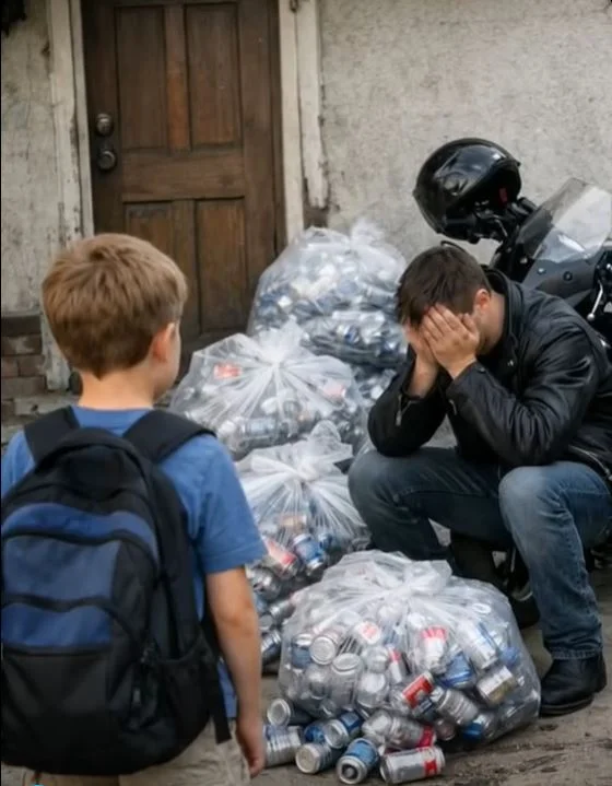 Every Day, an 8-Year-Old Boy Carried a Heavy Backpack — Until His Mother Discovered the Hidden Wall of Cans He Built to Protect Her
