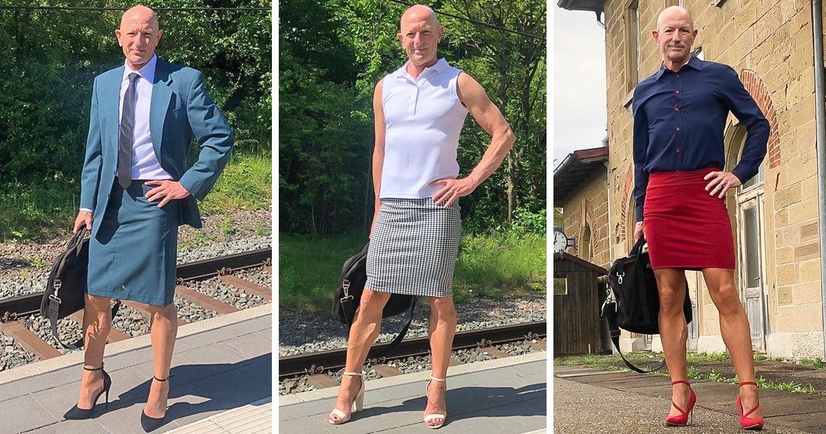 Straight, happily married man loves to wear heels and skirts!